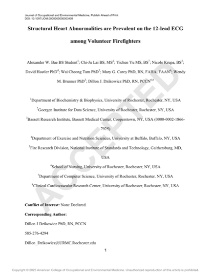 First page of Structural Heart Abnormalities Are Prevalent on the 12-Lead Electrocardiogram Among Firefighters